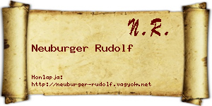 Neuburger Rudolf névjegykártya